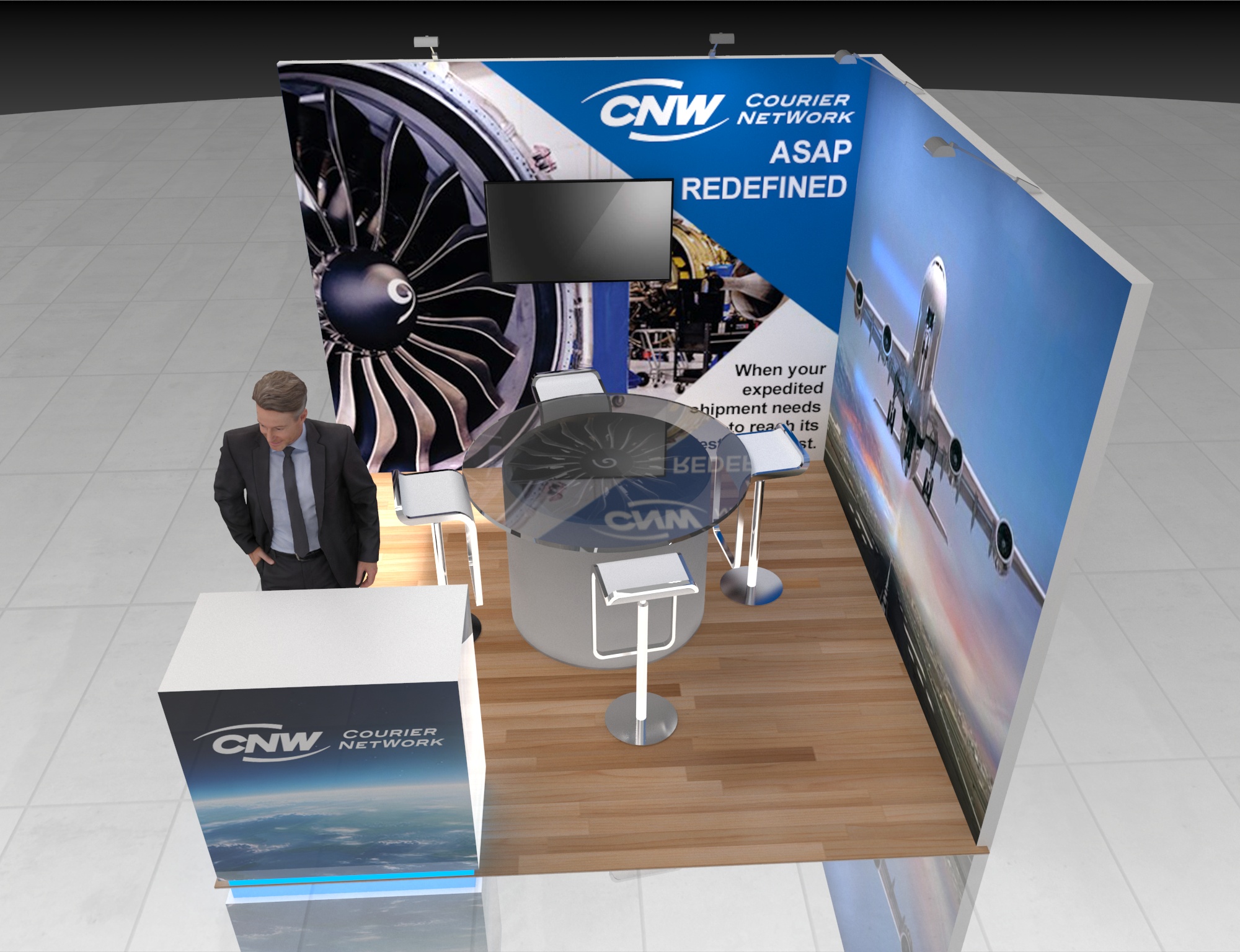 NBAA-BACE 10x10 trade show exhibit rental in Las Vegas