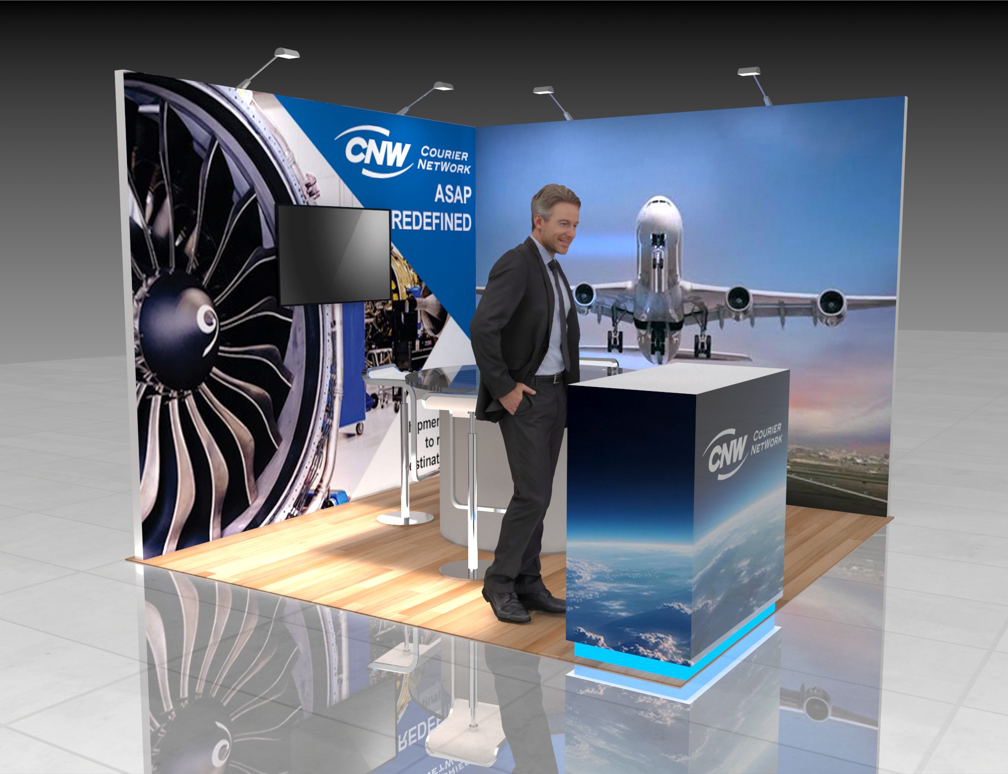 NBAA-BACE 10x10 trade show exhibit rental in Las Vegas (view 2)