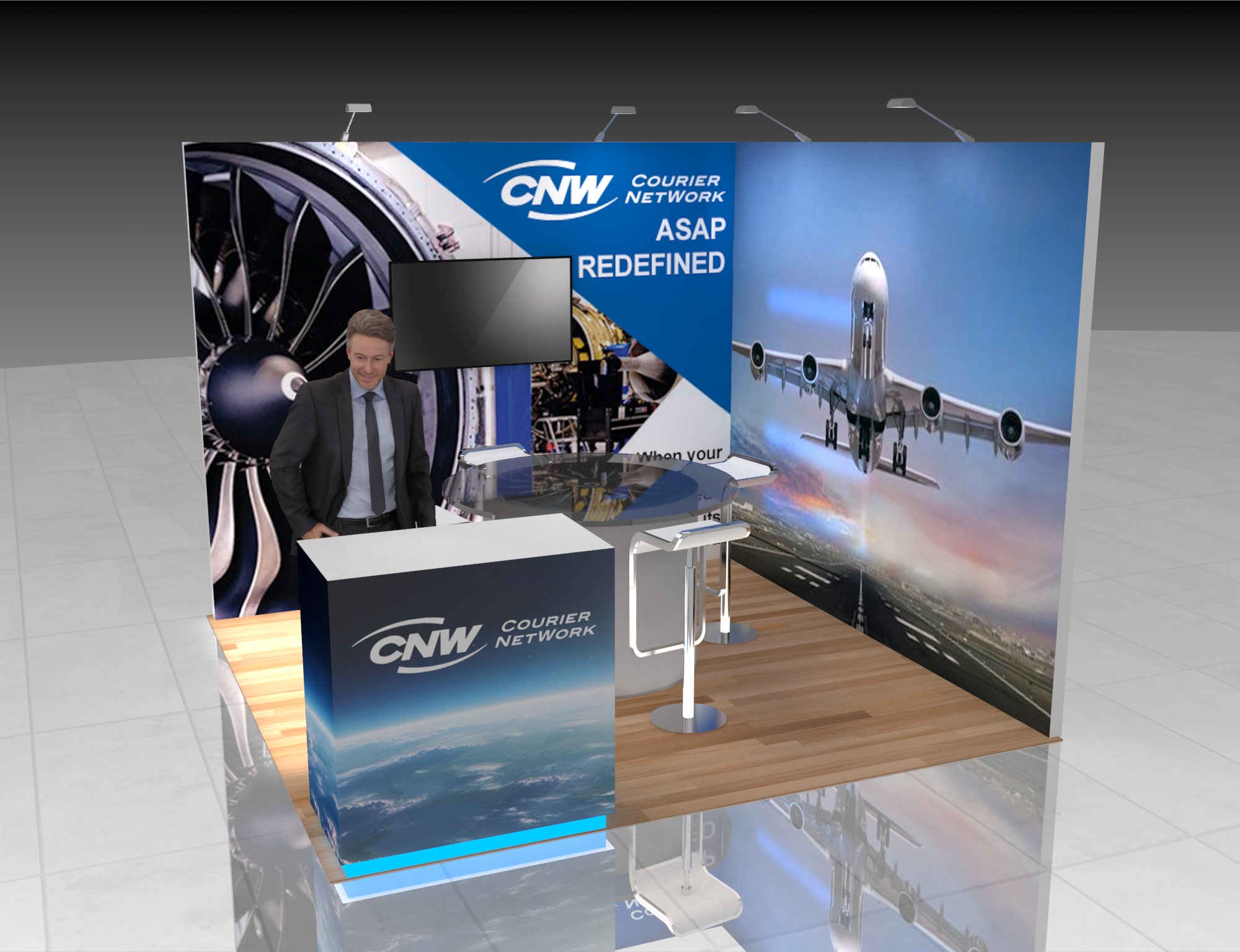NBAA-BACE 10x10 trade show exhibit rental in Las Vegas (view 3)