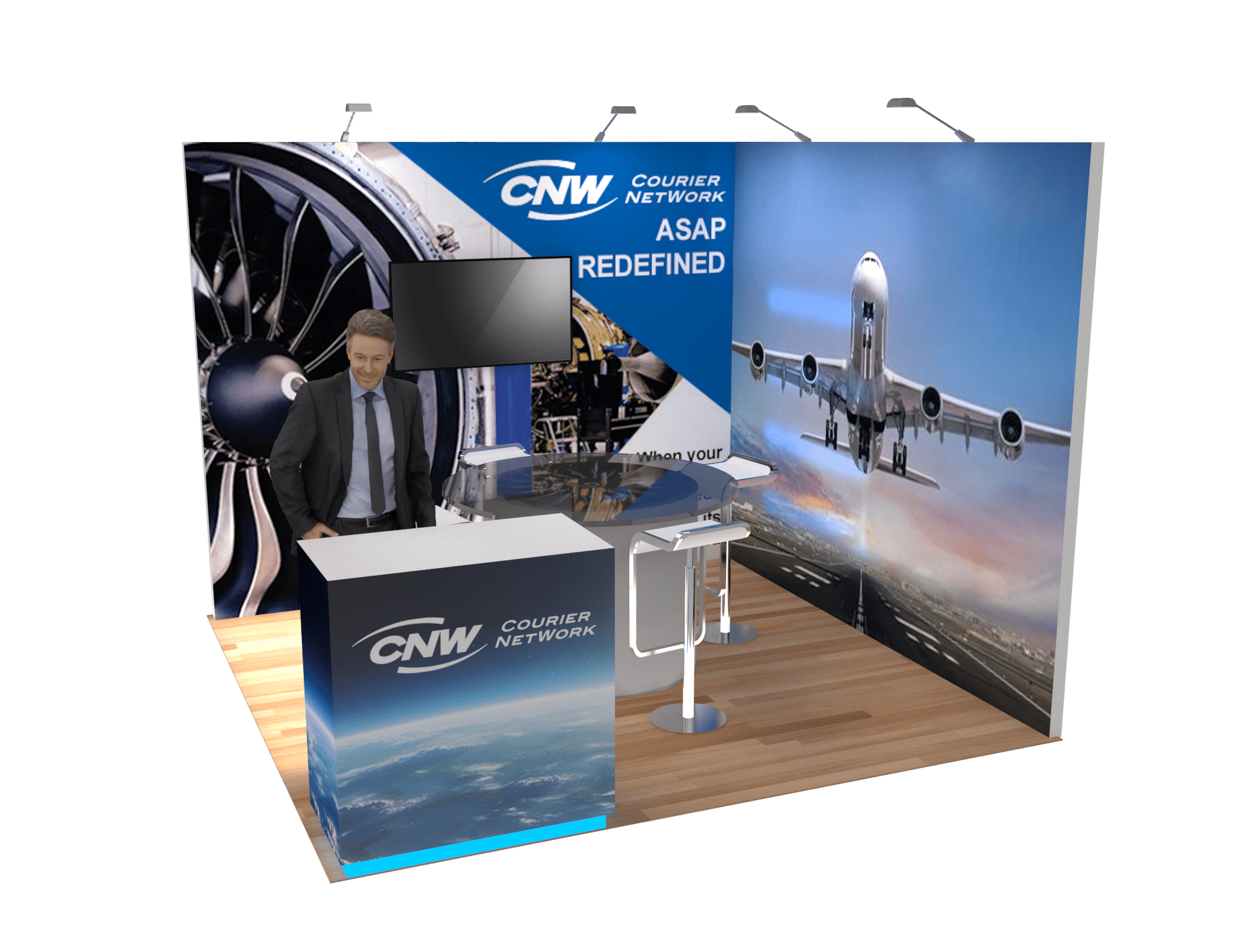 NBAA-BACE 10x10 trade show exhibit rental in Las Vegas (view 4)