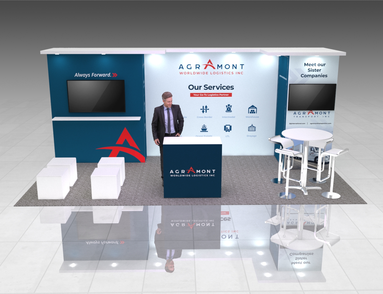 Las Vegas Convention Center hall set for a broadcast and media technology show