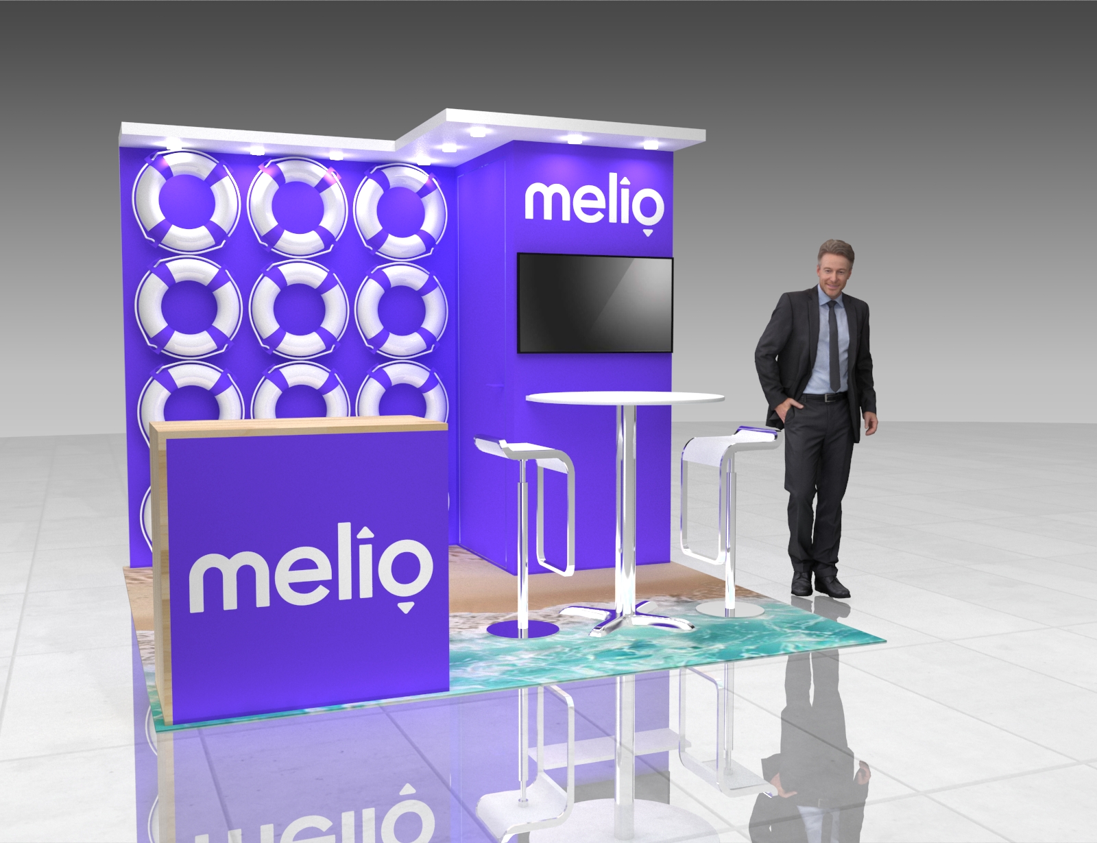 TISE 10x10 trade show exhibit rental in Las Vegas (view 3)