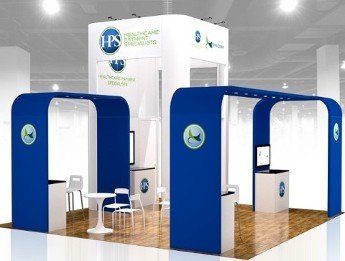 GlassBuild America 20x20 trade show exhibit rental in Las Vegas