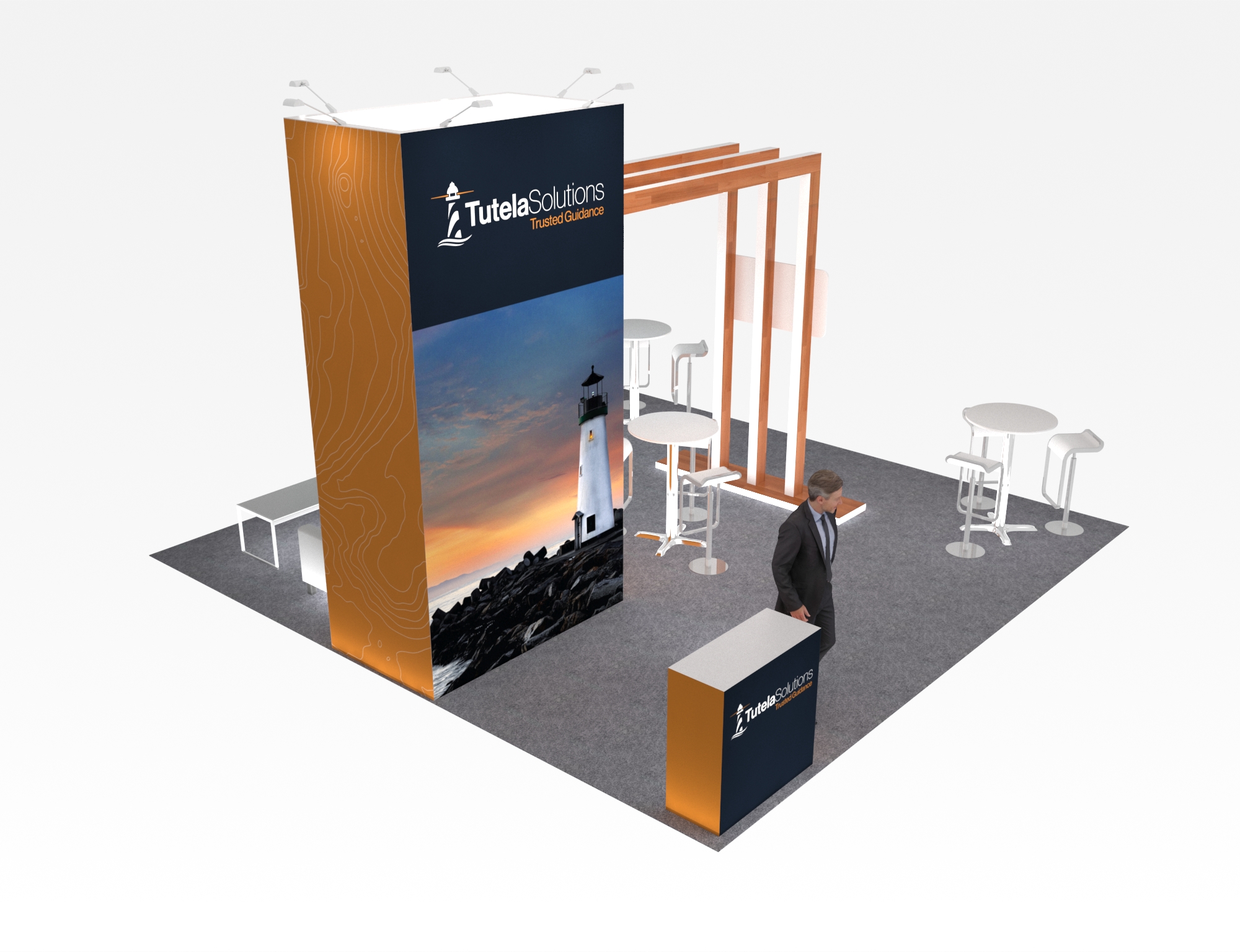 MJBizCon 20x20 trade show exhibit rental in Las Vegas (view 2)