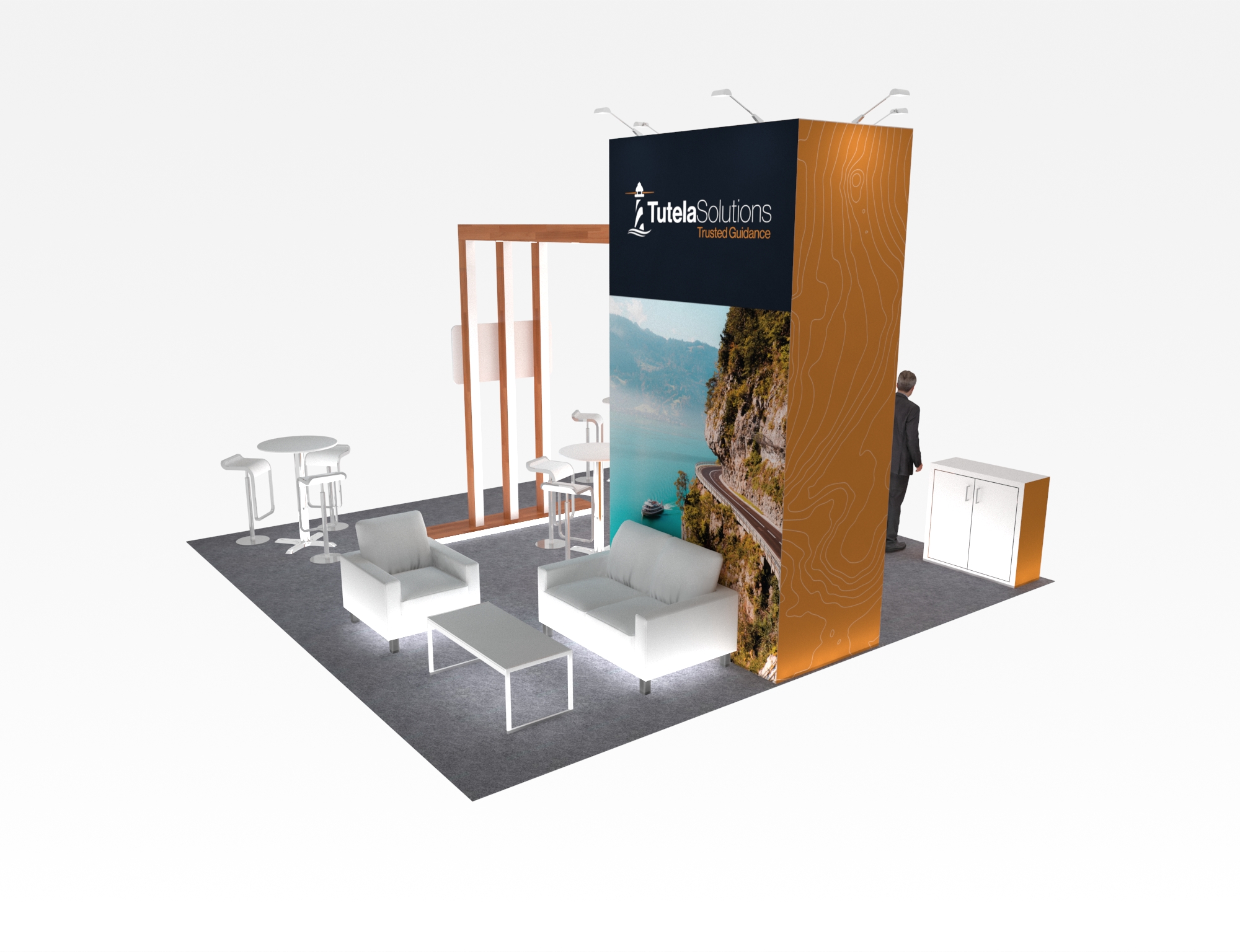MJBizCon 20x20 trade show exhibit rental in Las Vegas (view 3)