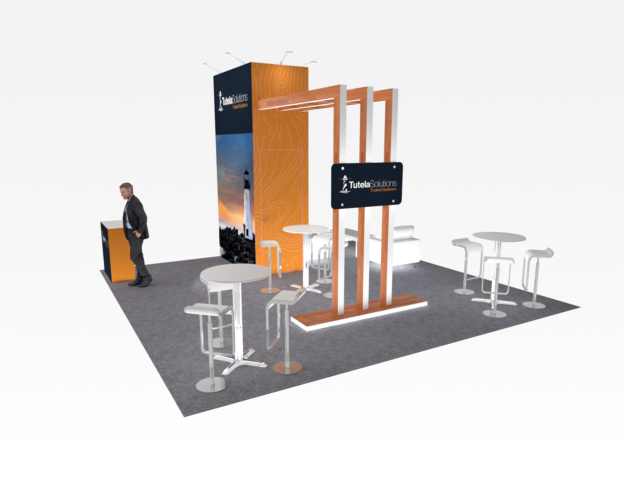 MJBizCon 20x20 trade show exhibit rental in Las Vegas (view 4)