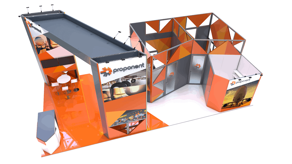 Las Vegas Convention Center hall set for a printing and imaging technology show