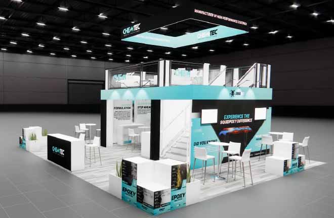 CONEXPO 30x30 trade show exhibit rental in Las Vegas (view 2)