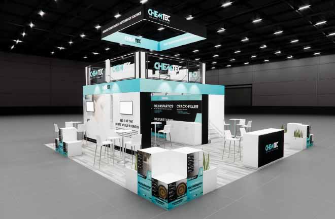 CONEXPO 30x30 trade show exhibit rental in Las Vegas (view 4)