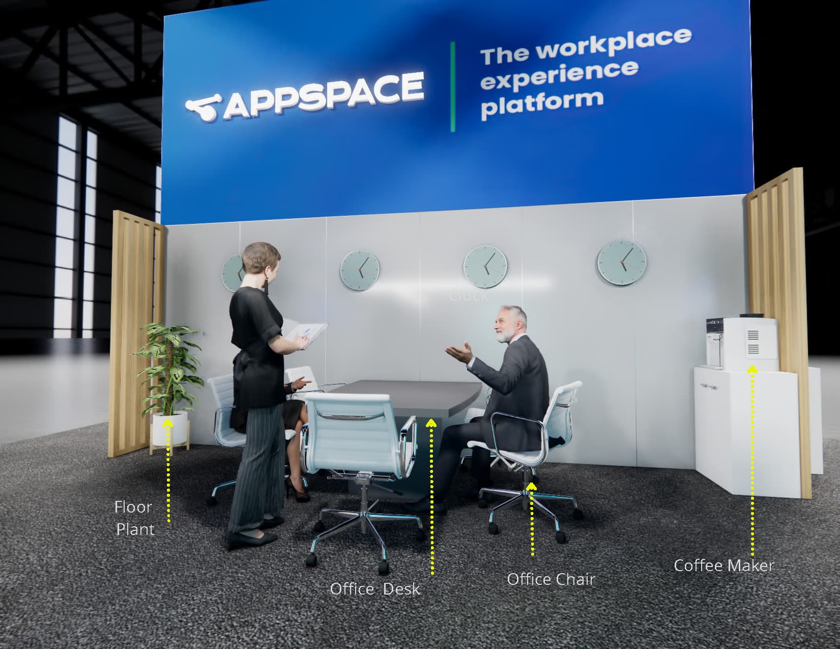 NBAA-BACE 30x30 trade show exhibit rental in Las Vegas (view 2)
