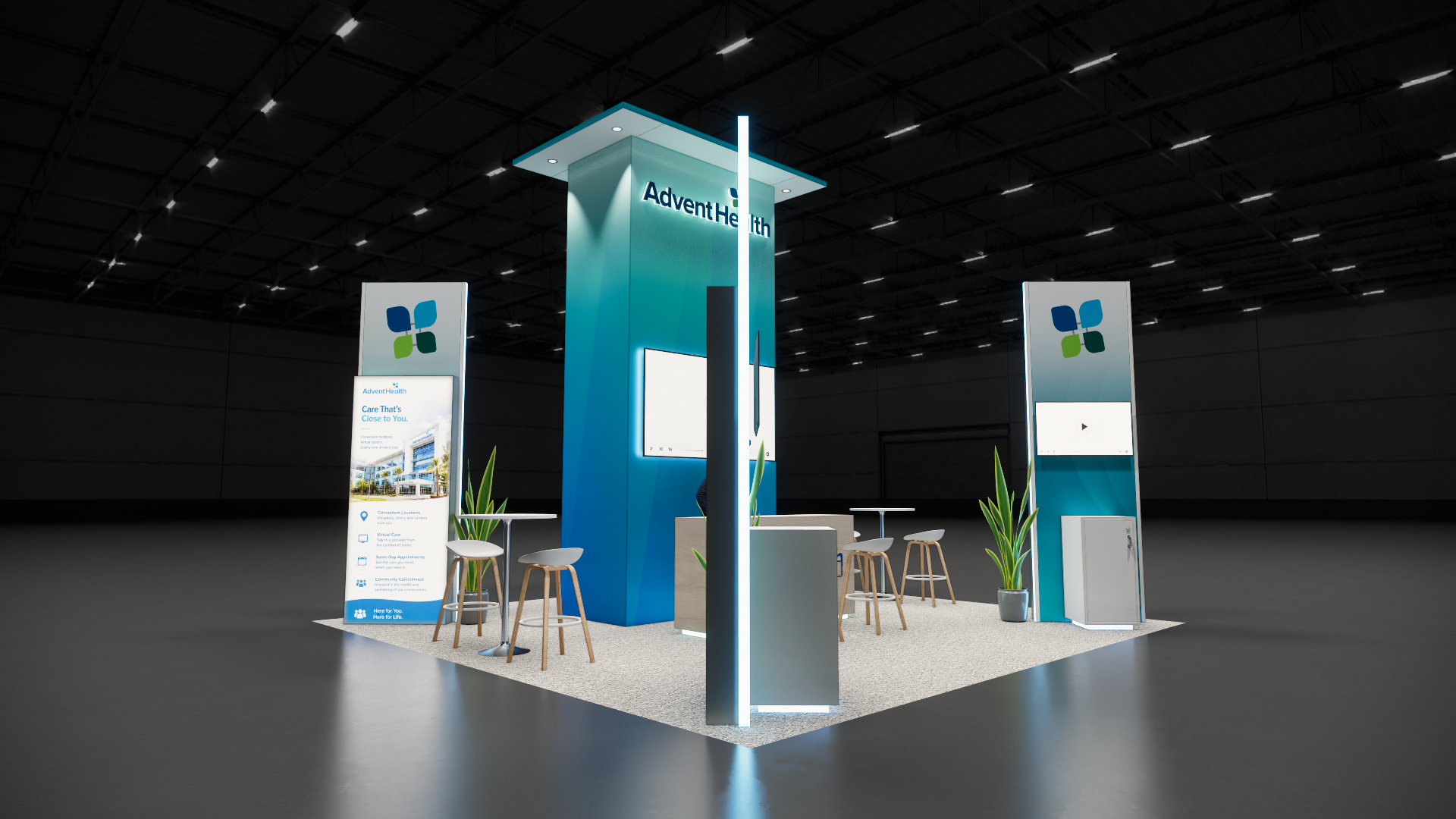 HIMSS 20x20 trade show exhibit rental in Las Vegas (view 4)
