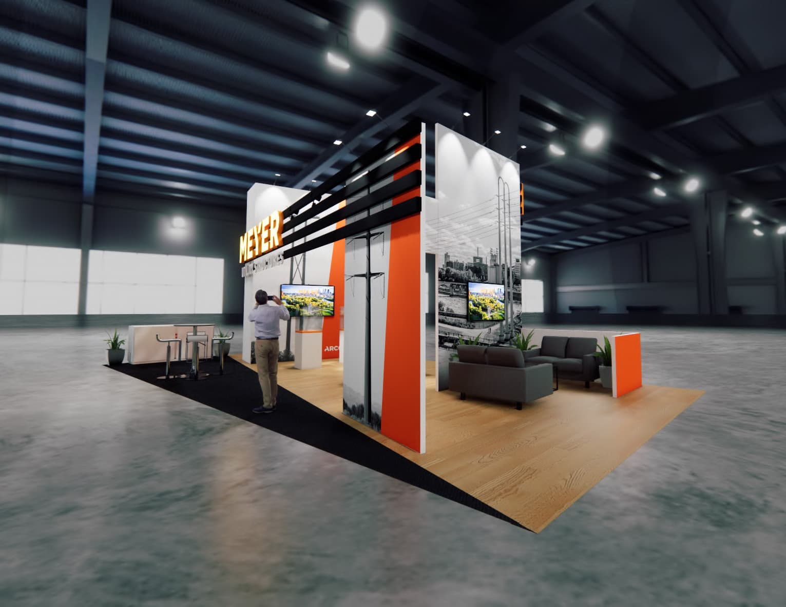 HD Expo 20x40 trade show exhibit rental in Las Vegas (view 4)