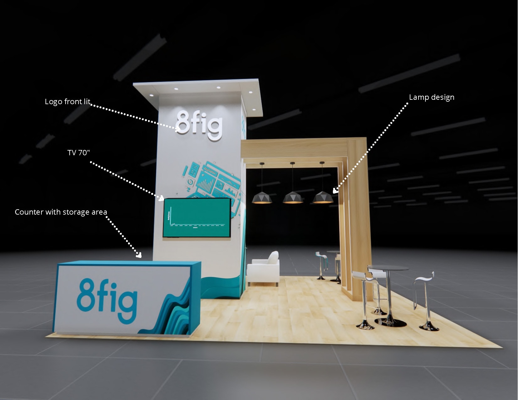 IBS 20x20 trade show exhibit rental in Las Vegas (view 7)