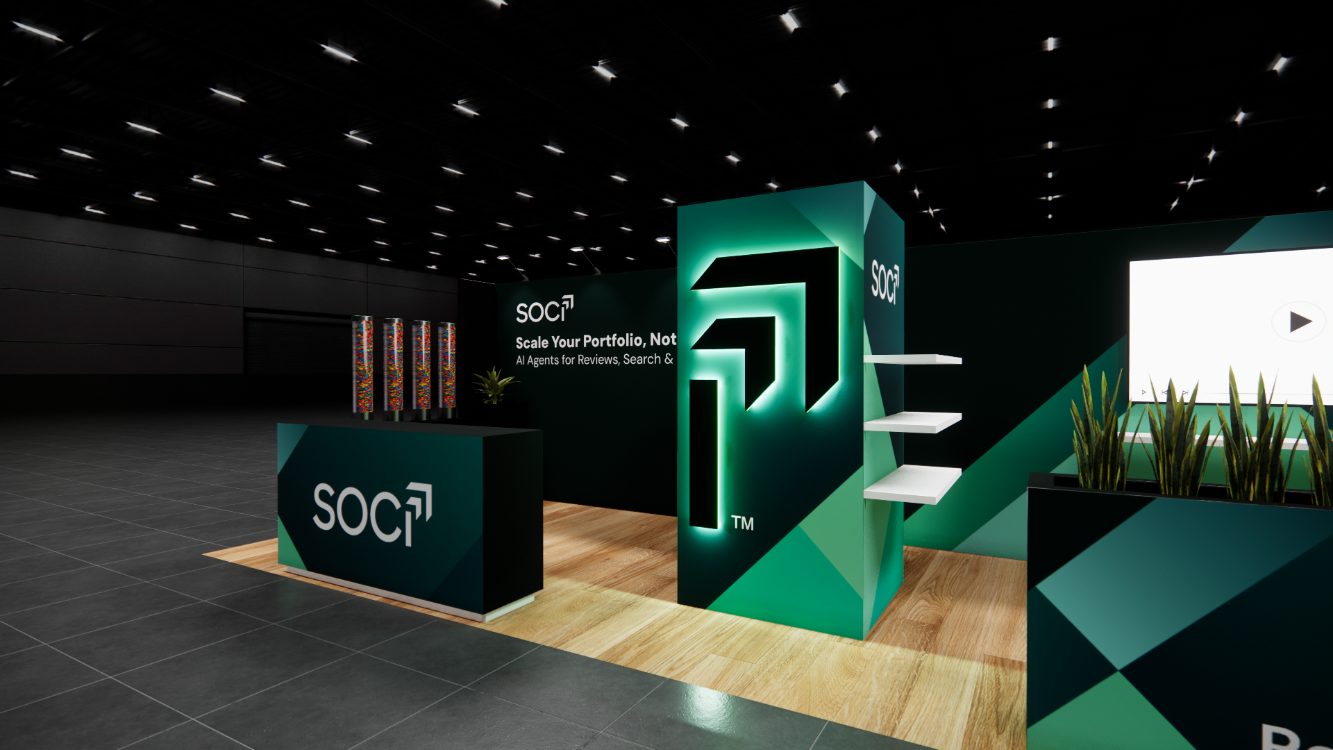 InfoComm 10x30 trade show exhibit rental in Las Vegas (view 3)