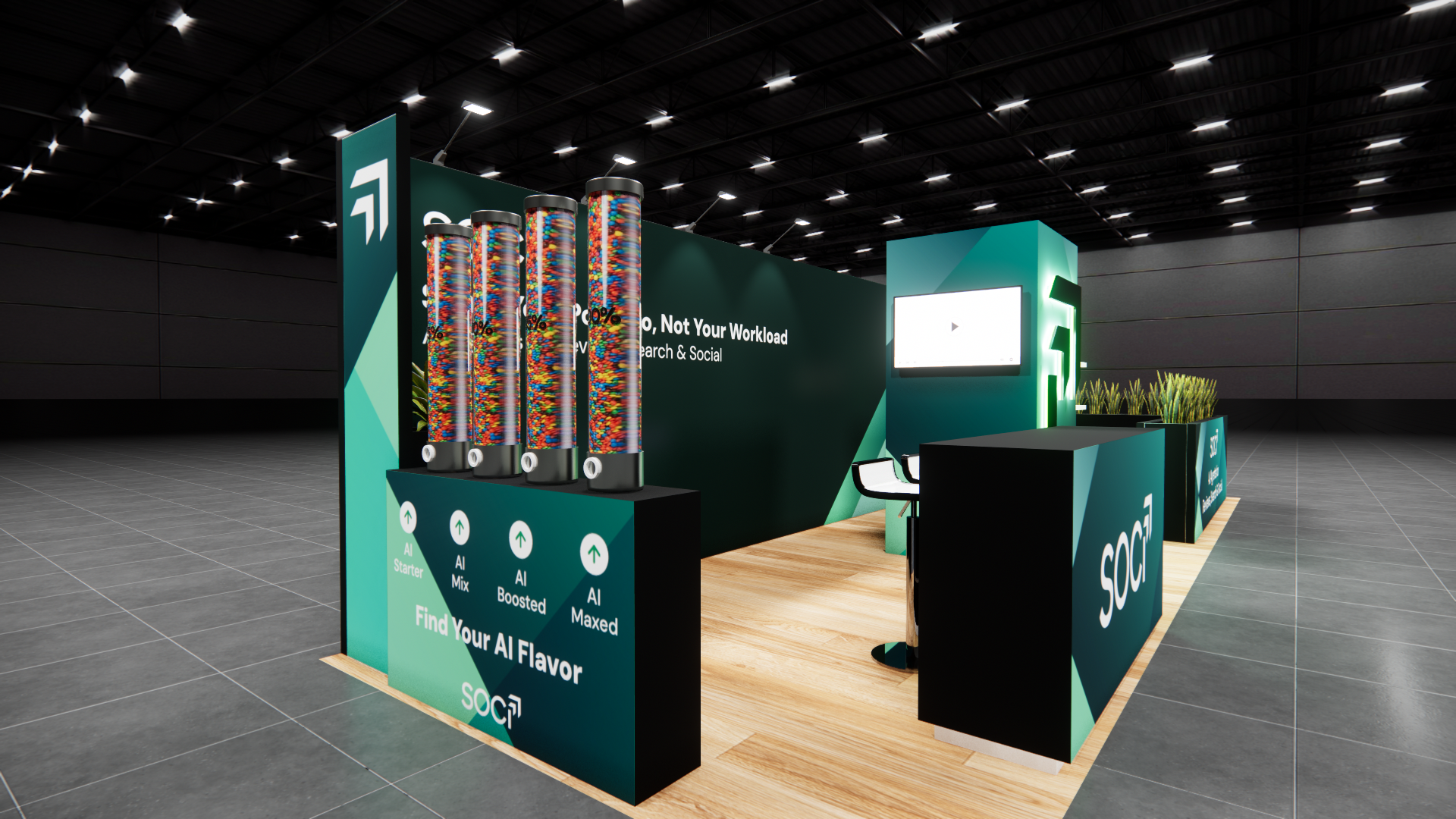 InfoComm 10x30 trade show exhibit rental in Las Vegas (view 4)